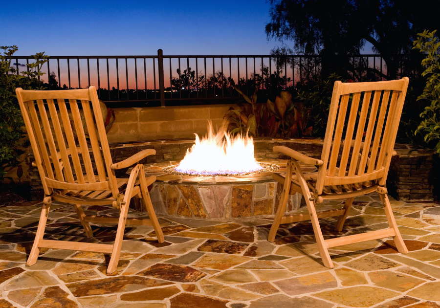 Fire pit with a few